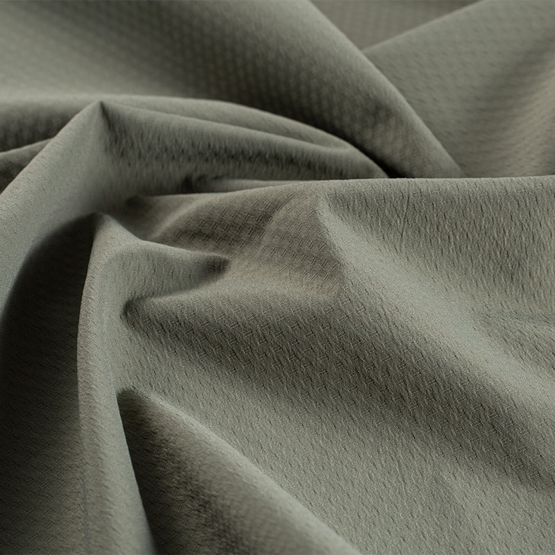 Tela Jacquard de rayas horizontales elástico de trama de poliéster reciclado ocio T8 de 118gsm 75D