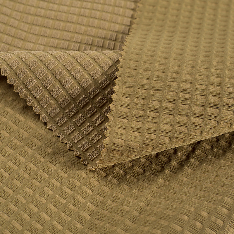 tela al aire libre del telar jacquard de la textura del bloque del ocio de 150gsm 50D T800